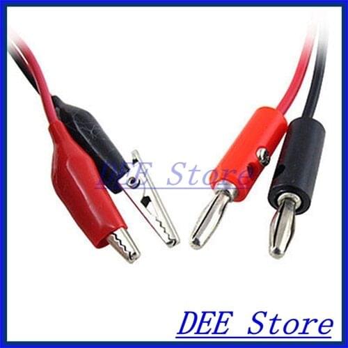 Dual Jack Plug to Alligator Clamp Test Probe Power Cable