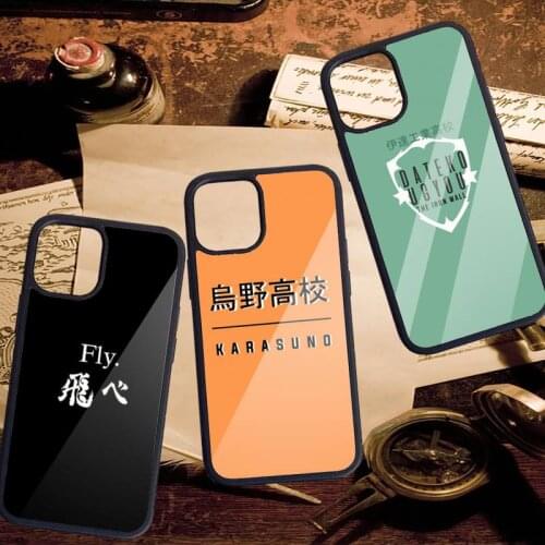 HAIKYUU!! School badge style Phone Case PC for iPhone 11 12 pro XS MAX 8 7 6 6S Plus X 5S SE 2020 XR