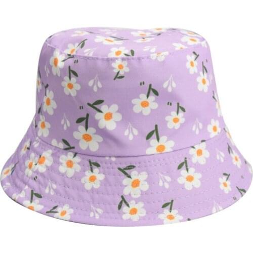 Cotton Flower Embroidery Bucket Hat Fisherman Hat Outdoor Travel Hat Sun Cap Hats For Men And Women