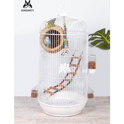 Roundness birdcage The parrot cage large size luxury villa white birdcage cockatiel peony myna mannikin Pearl bird birdie cage