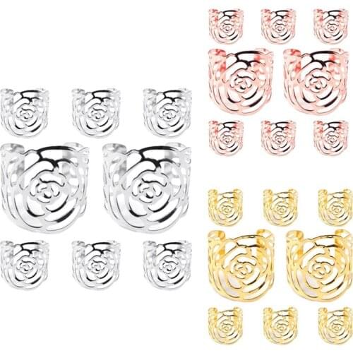 Napkin Rings, 8 Pieces Rose Napkin Buckles for Wedding, Birthday, Christmas, Christening, Table Decoration