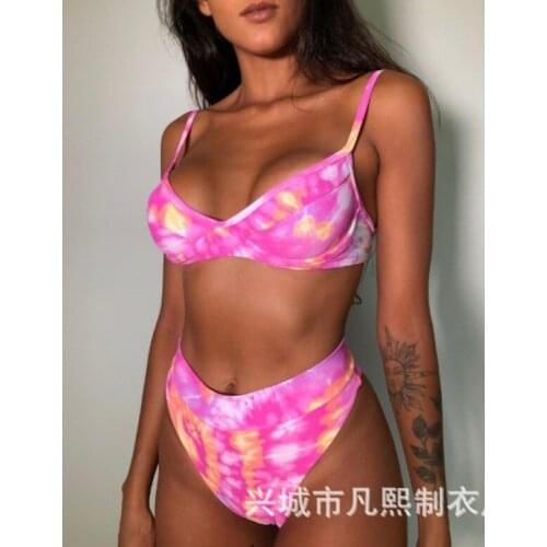 2021 New Arrival Sexy Bikini Leopard Swimsuit Summer Two Piece Swimwear Brazilian High Waist Bathing Suit Bandage Beachwear