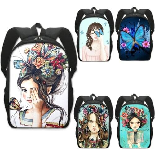 Kawaii Butterfly Girl Backpack for Teenager Girls Children School Bags Cute Women Laptop Backpack Bag for Travel Kids Bookbag