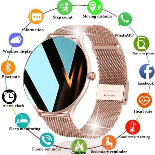 LIGE 2021 New Women Smart Watch Woman Fashion Watch Heart Rate Sleep Monitoring For Android IOS Waterproof Ladies Smartwatch+Box