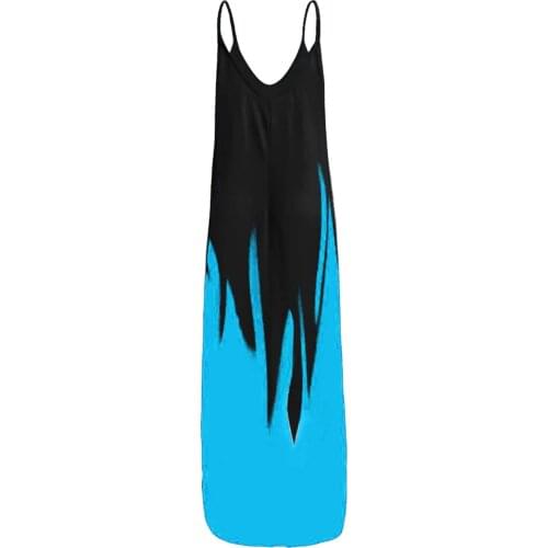 Women Summer Dress O-neck Tie-dyed Digital Printing Sleeveless robe femme Plus Size a-line Long Dresses платье летнее Vestidos