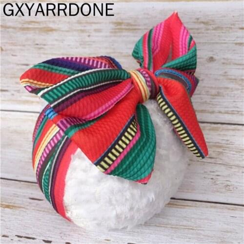 10pcs 2019 Baby Girls Diy Headband Pre-tied Turban Headwrap Soft Stretchy Flower Hair Bows Head Wrap Bandanas Hair Accessories