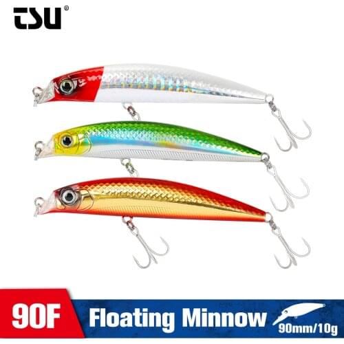 TSURINOYA 90mm 10g Top Water Floating Minnow Fishing Lure DW18 Dive 50cm Magnet Syatem Artificial Hard Baits Bass Pike Jerkbait
