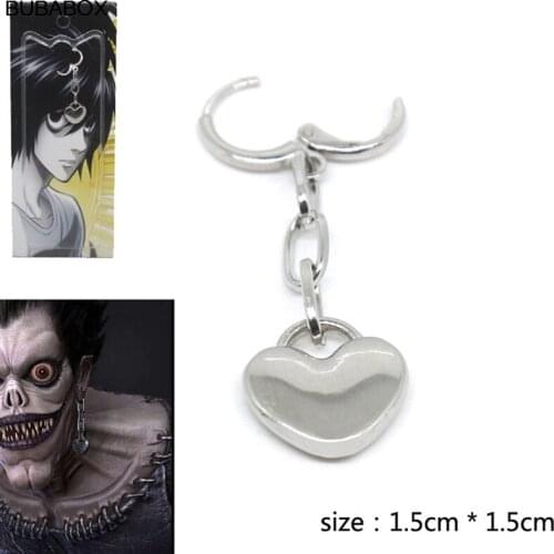 Death Note Drop Earrings Women Heart High Quality Cosplay Mens Cartoon Alloy Earring Fashion Cosplay Gifts