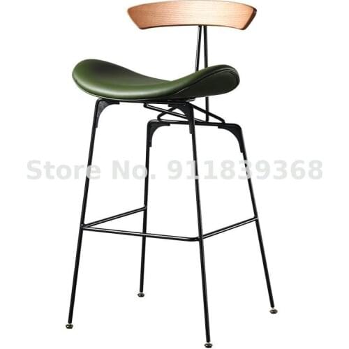 Nordic Retro Back Bar Chair Household Ant Bar Chair Simple High Chair Iron High Stool Tea Shop Bar Stool