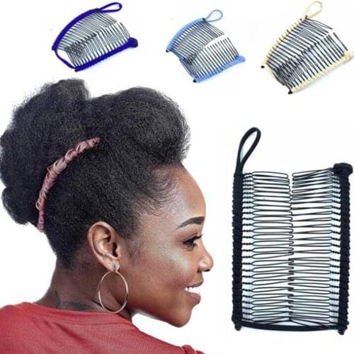 Vintage Banana Hair Clip Elastic Hair Comb Professional Lazy Women Easy Thick Curly Hair Styling Tool Stretch Clip