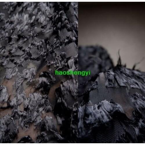 High quality jacquard transparent yarn bottom cut flower creative dress fabric/half size price