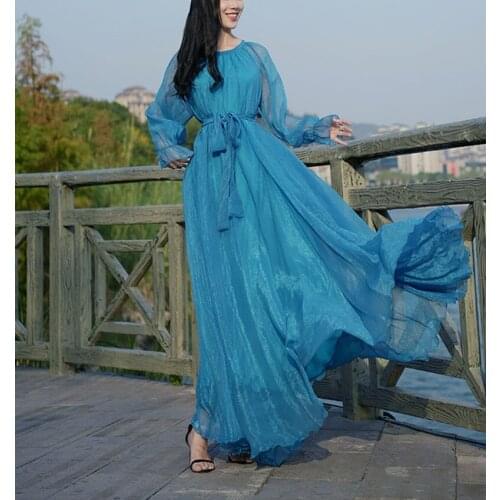 Womens New Chiffon High Quality Beach Plus Size Dress Maxi Evening Dress Bridesmaid Party Weddings Muslim Middle East Clothing