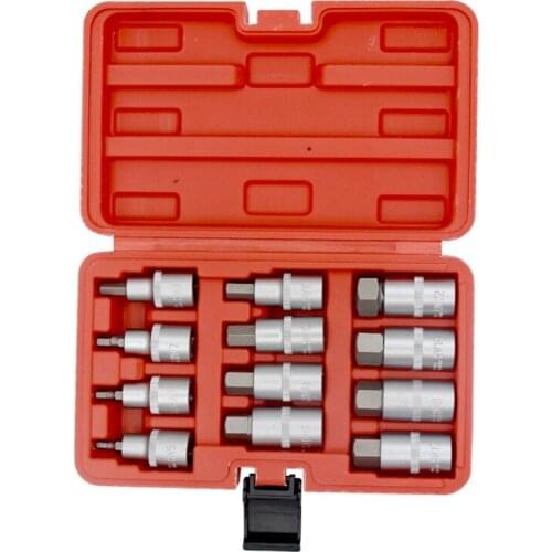 12Pcs 1/2 Inch Drive Impact Hex Bit Socket Set H5 H6 H7 H8 H10 H12 H14 H16 H17 H18 H19 H22 Hex Key Sockets Set Hand