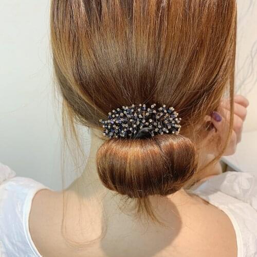 2021 fashion Women Pearls Crystal Braiders Tool Elegant Engagment Magic Hair Twist Quick Bun Donut Maker Headwear Accessories
