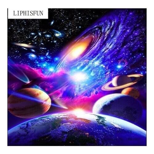 5D Full Drilled Diy Diamond Painting Handmade Scenic Space Cross Stitch Resin Square Diamond Sets Diamond Embroidery