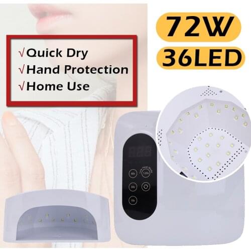 72W LED Nail Lamp For Manicure Nail Dryer For All Gels Polish LCD Display Lamp For Drying Nails Manicure Tools 36PCS Lamp Beads