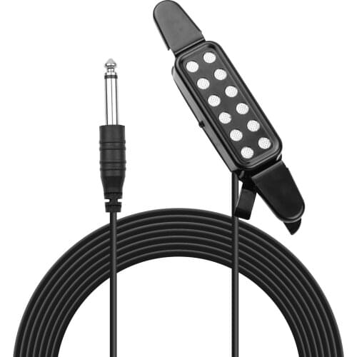Acoustic Guitar Pickup Clip-on Guitar Pick Up Transducer Instrument Pick-up with 1/4 Inch Connector 2.9 Meters Cable