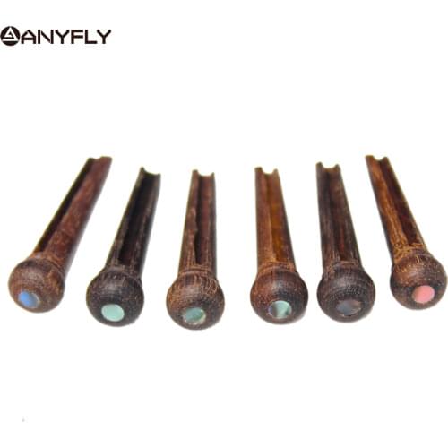 Alice 6pcs/Set Acoustic Guitar Bridge Pins 100% Rose Wood With Pearl Shell Dot Wholesales