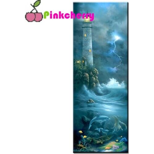 Full drill,5d diy Diamond Painting lighthouse cross stitch lager diamond embroidery rhinestones art unique homemade k1216