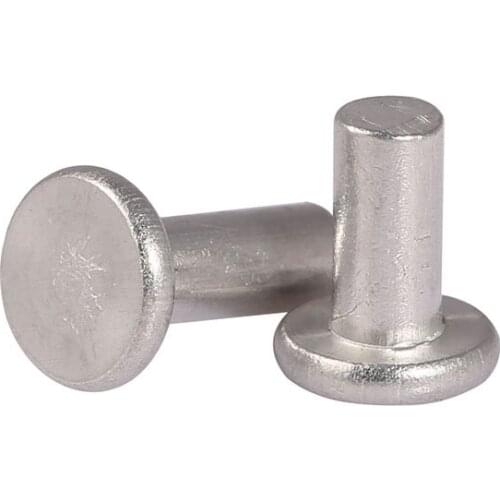 200PCS M3*5/6/8/10/12/16 M4X5/6/8/10/12/16 Silver Tone GB109 Aluminium Rivets AL Aluminum Knock Flat Head Solid Rivet M3