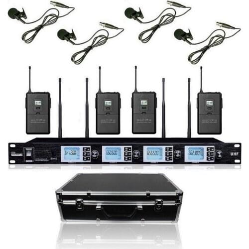 Bolymic Wireless Lavalier Microphone Professional 4 headset microphone system Stage Karaoke Mikrofon for school