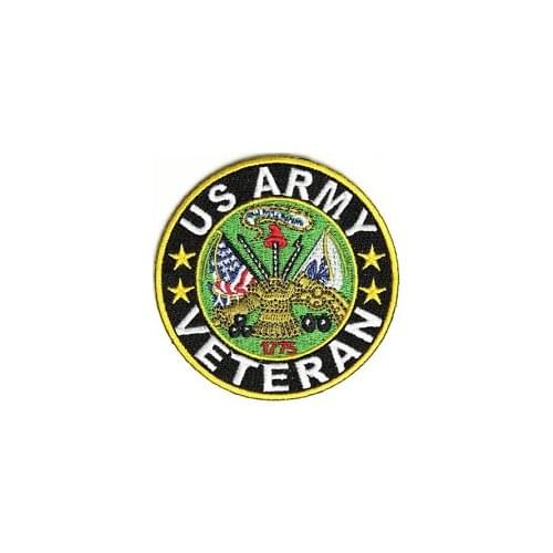 Cheap custom United States Veteran Crest Embroidered Iron On Patch high quality Military Embroidered Patches