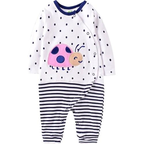 Baby Romper 0-12 Months Cotton Spring Autumn Single Breasted Newborn Baby Clothes Infant Girl Jumpsuit Babies Boys Clothing
