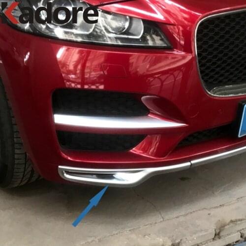 For Jaguar F-Pace 2016 2017 2018 ABS Matte Front Bottom Bumper Cover Trim Foglight Frame Trims Car Styling Accessories 3pcs