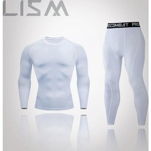 Mens Sportswear Running Pants Suit Sportswear Gym XXXXl Compression Fitness MMA Rashgard Mens Quick-Drying Tight Track Suit