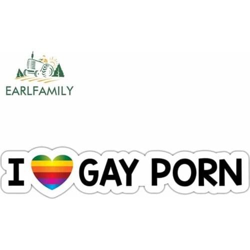 EARLFAMILY 13cm x 2.9cm For LGBT I Love Gay Car Styling Stickers Anime Graphics Decal Car Accessories Waterproof Decoration