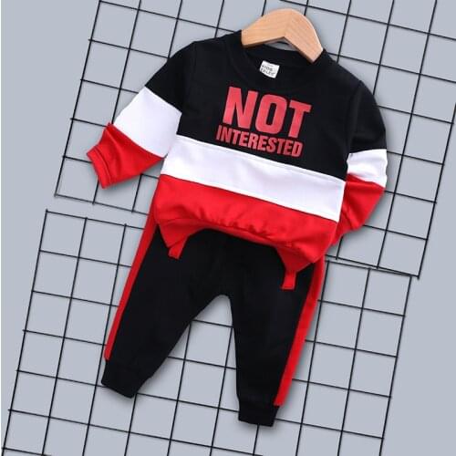 Spring Autumn Baby Clothing Sets Toddlers Boys Tracksuits Kids Sport Suits Kids letter print Sweatshirts+pants 2pcs Set TZ645