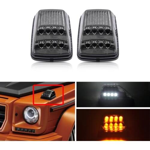 Smoked Front Wing Amber Led Turn Signal Lights White Corner Light For Benz W463 G-Class G500 G550 G55 AMG