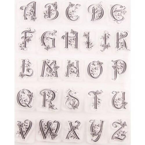Lace Alphabet Letter Transparent Clear Silicone Stamp/Seal for DIY Scrapbooking/photo Album Decorative Clear Stamp Sheets