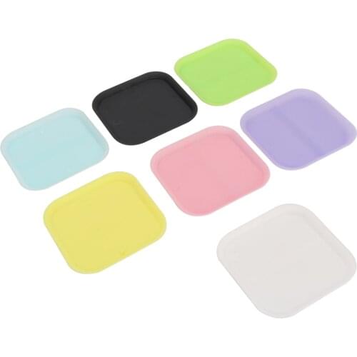 Plastic 6cm Plant Flower Pot Square Trays Colorful Potted Chassis Tray Garden Balcony Office Succulents Square Base Plates 2 Pcs
