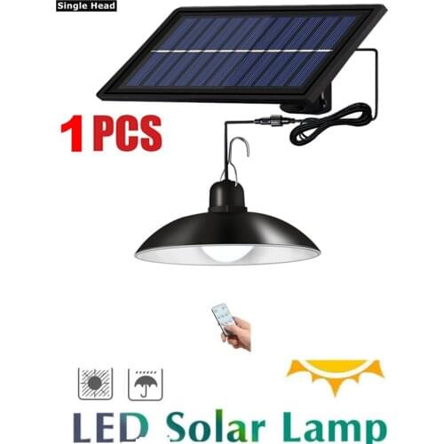 Remote 30 led 2 head Retro Lampshade Hanging Solar Light Solar LED Bulb 3M Cord Modern Style House Pergola Yard Chandelier lamp