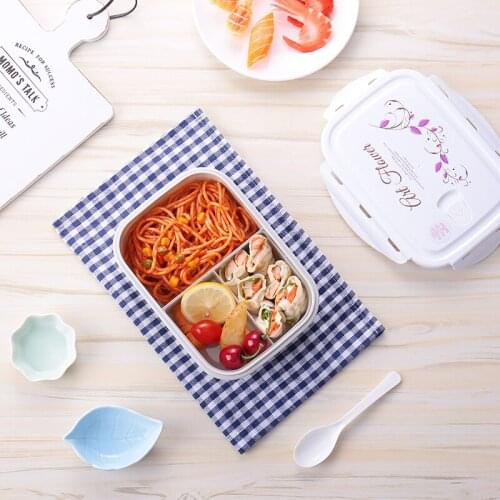 ONEUP Flower Pattern Lunch Box 1100ml Eco-Friendly Bento Box Microwavable Food Container With Compartments For Kids Women Girl