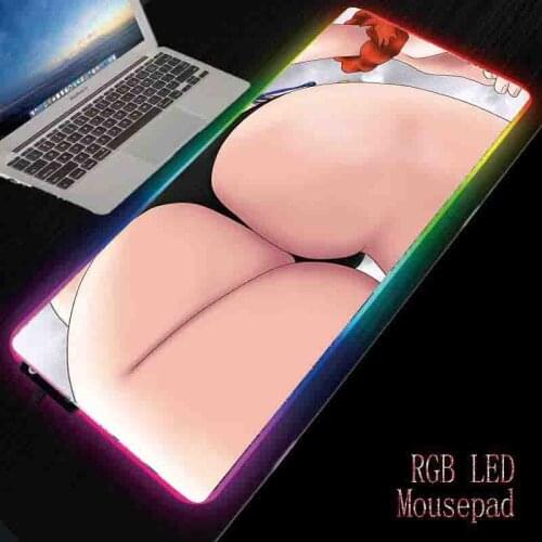 Mairuige Animation Mouse Pad LED Game RGB Sexy Big Butt Gamer Large Mouse Pad Lighting USB Keyboard Colorful Office Desk Mat