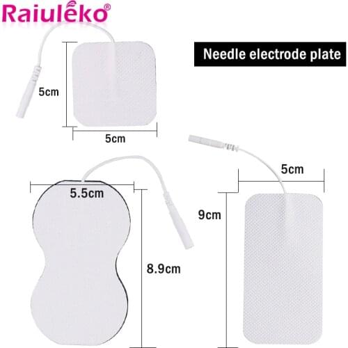 10Pcs/lot Tens 5x5cm Ems Massage Muscle Stimulator Silicone Gel Electrode Pads Electrodes Nerve Digital Therapy Machine 2mm Plug