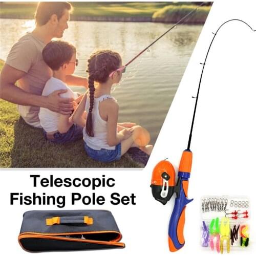 Telescopic Fishing Pole Set Portable Lightweight Fishing Reel Lightweight Comfortable Grip Fishing Rod Kit For Beginners