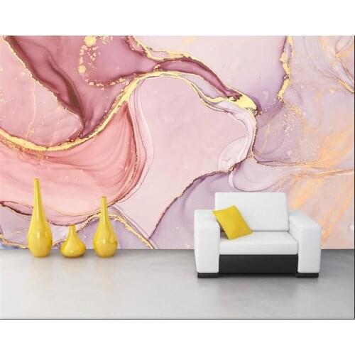 Custom wallpaper marble pattern pink, blue background mural home decoration living room bedroom background wall 3d wallpaper