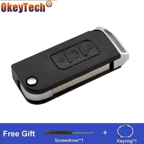 OkeyTech High Quality 3 Buttons Replacement Remote Control Auto Car Key Shell Case For Indian For Mahindra Fob Cover Accessories