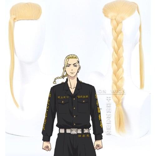 Tokyo Revengers Ryuguuji Ken Ryuguji Golden Braid Wig Cosplay Costume Heat Resistant Synthetic Hair Men Wigs