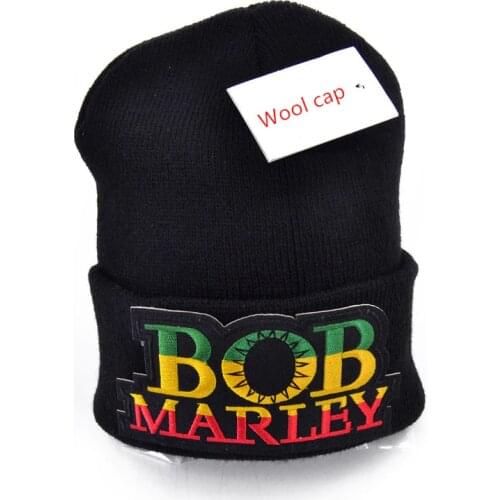 Latest model Bob Marley logo Wool Beanies 6 colors Knit Men Winter Hats For Men Women Beanie Warm Baggy Outdoor Sports Hat