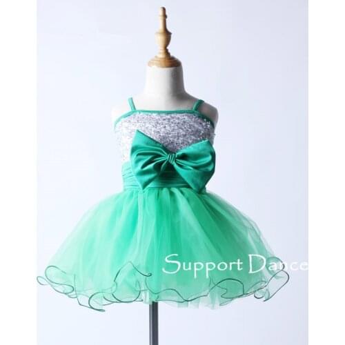 Camisole Bow Professional Ballet Tutu Dress Children Adult Sequins Dance Costume C160