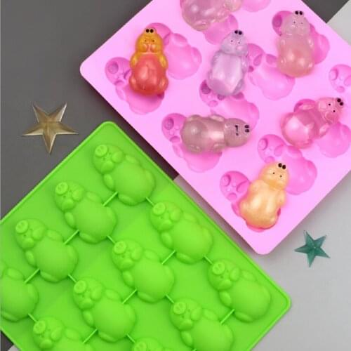 12 cavity pig silicone chocolate mold, animal ice tray, reusable DIY silicone mold