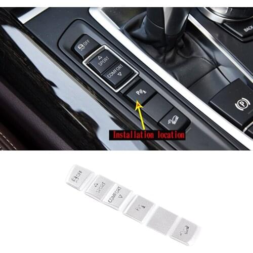 Alloy Car Styling for BMW X5 X6 2014-2018 Driving Mode Button Sticker Silver Car Interior Accessories 5 Pcs