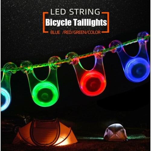 Mountain Bike Warning Taillight LED For MTB 3 Patterns Silicone Spoke Light Button Battery Bicycle Accessories