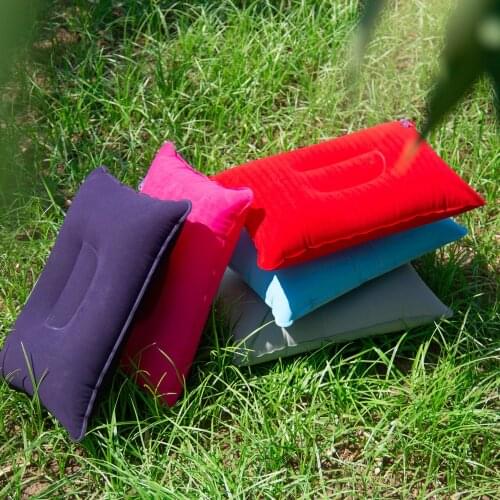 Travel Portable Inflatable Square Pillows PVC Flocking Pillows for Hiking Sleeping Gear Equipment Outdoor Camping Soft Mat