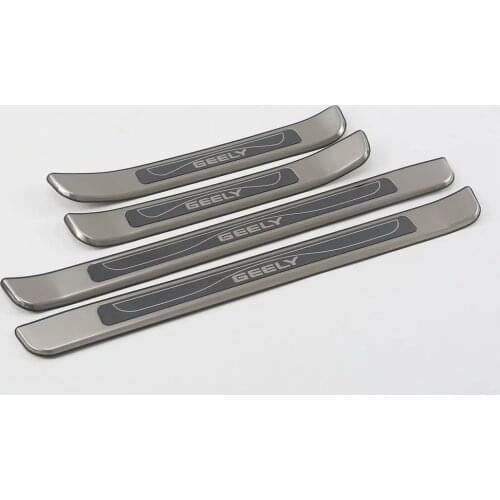 Stainless Steel Inner Outer Door Sill Scuff Plate Guard Sills Protector Trim For Geely Emgrand EC7 2014-2018