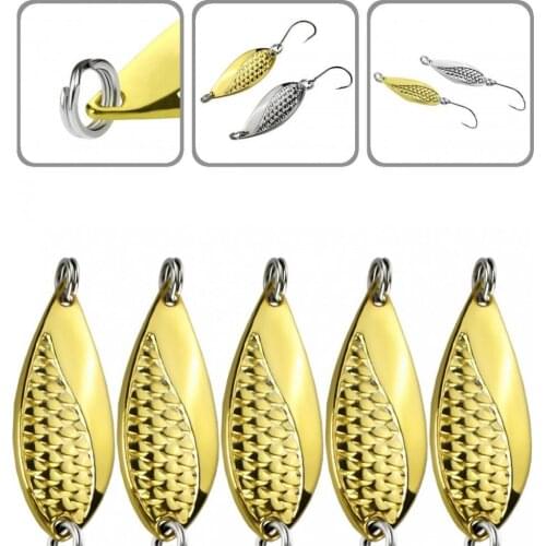 Mini 5Pcs/Set High Quality Snake Hard Spinner Spoon Lure Metal Sequins Baits Zinc Alloy Lure Bait Solid for Freshwater